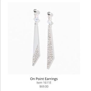 Touchstone Crystal “On Point Earrings” 2” Length